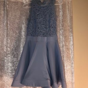 Baby blue lace mini dress